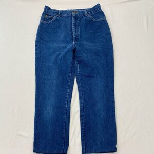 LL Bean Flannel Lined Jeans Womens 16 30x28 Blue High Rise VTG Outdoor USA LOOK